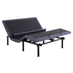 Angled view of Beautyrest Baselogic Pearl Adjustable Base in raised position