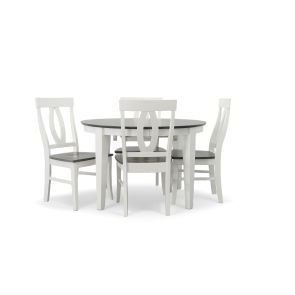 Cosmopolitan Heather Gray/White 5 Piece Dinette Set (Oval Table with 4 Verona Side Chairs)