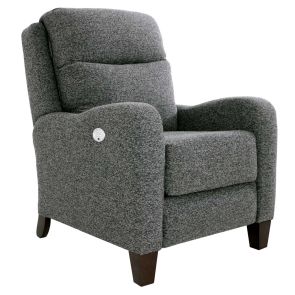 Angled front view of Contour Granite Power Headrest Hi-Leg Recliner