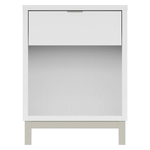 Solace White Nickel Nightstand