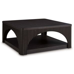 Front view of Yellink Black Square Cocktail Table