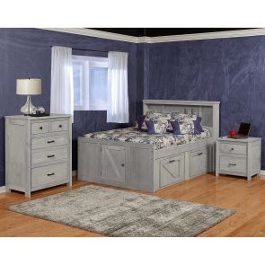Urban Ranch Gray Youth Bookcase Captains Bed