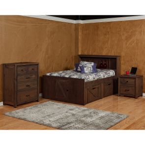 Urban Ranch Brown Youth Bookcase Captains Bed