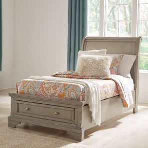 Front view of Lettler Sleigh Storage bed