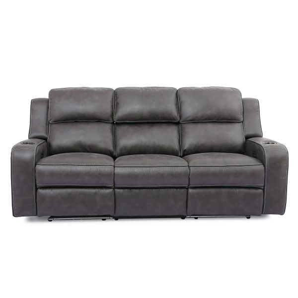 Reclining power sofa with drop on sale down table and power headrest