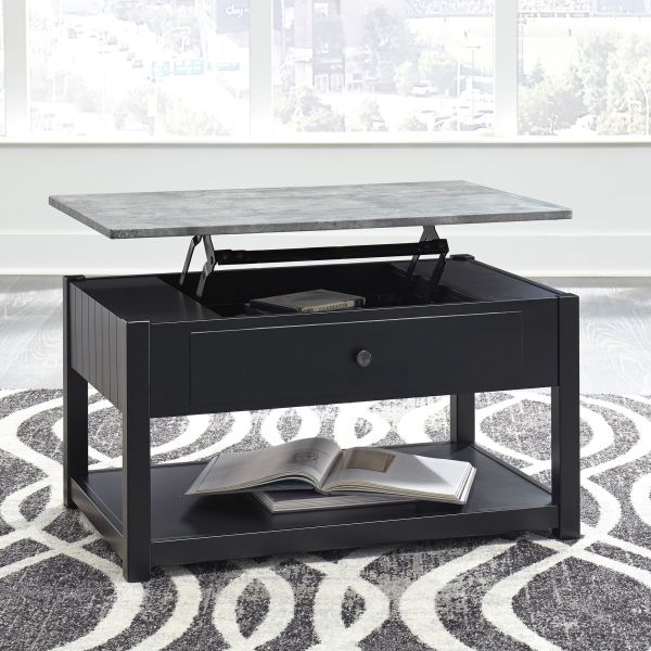 Ezmonei Lift Top Cocktail Table, Faux White Marble Lift Top Coffee Table