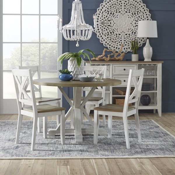 Lakes White 5 Piece Dining Set, White Chairs For Dining Room Table