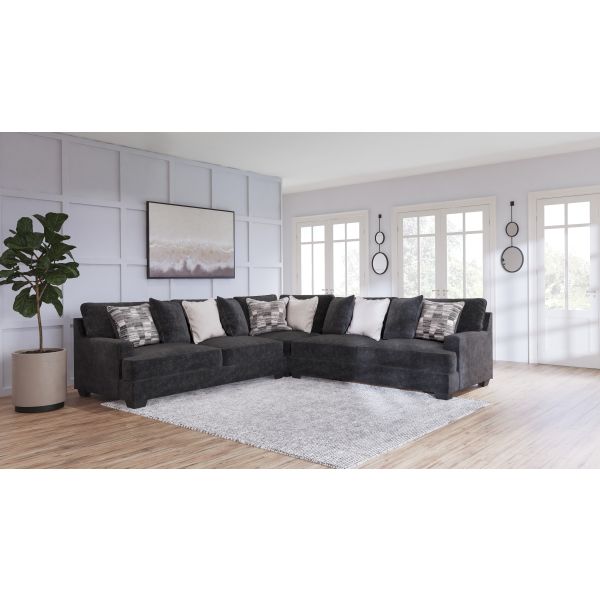 Rawcliffe Charcoal 3 Piece Sectional