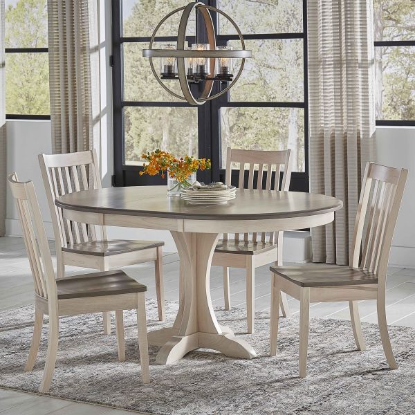 Driftwood Maple 5 Piece Dining Set, Round Maple Dining Table And Chairs
