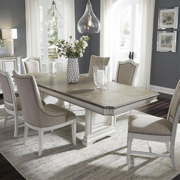 Abbey Park 7 Piece Dining Room Table, Dining Room Hostess Chairs