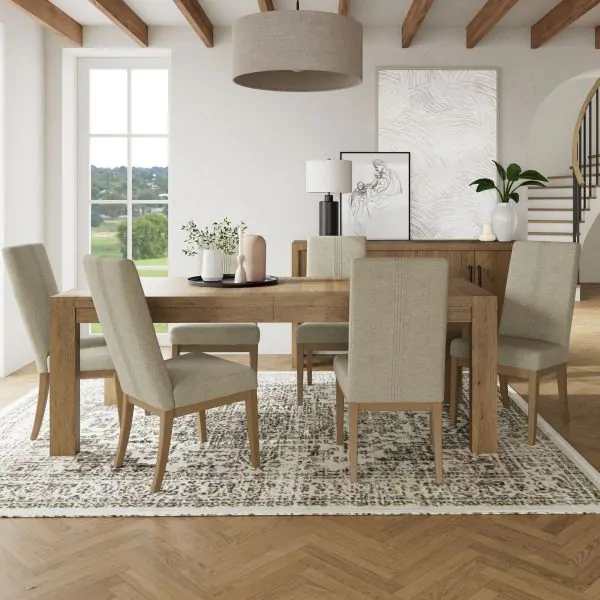 Davie 910 Rectangular Table & 6 Upholstered Chairs - Buy Now
