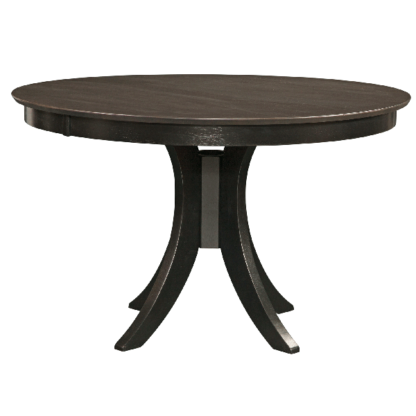 Cosmopolitan Coal Black Dining Room, Black 48 Round Pedestal Dining Table