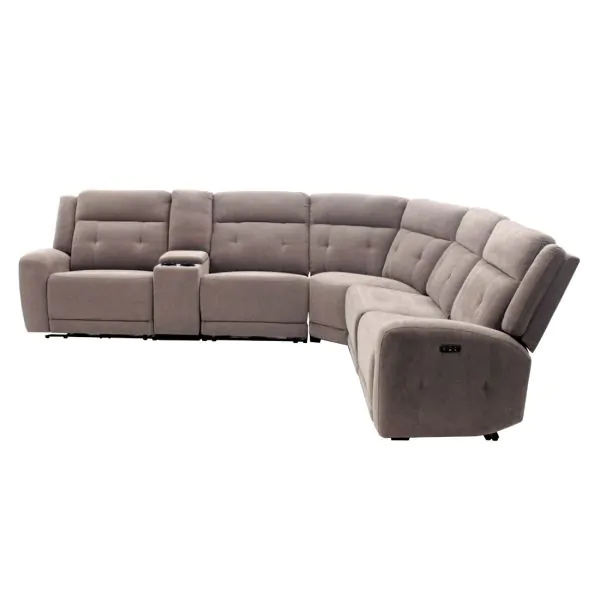 Buy Bronco Coffee 6 Piece Power Headrest Reclining Sectional