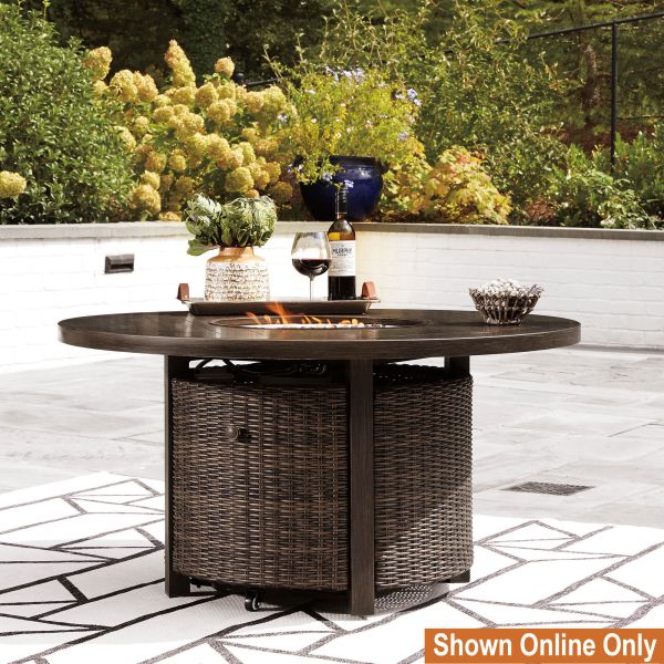 Paradise Trail Round Fire Pit Table, Round Tile Fire Pit Table