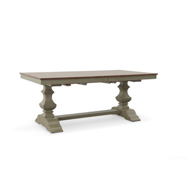 Vista Hickory/Stone Trestle Dining Table Bernie & Phyl’s Furniture