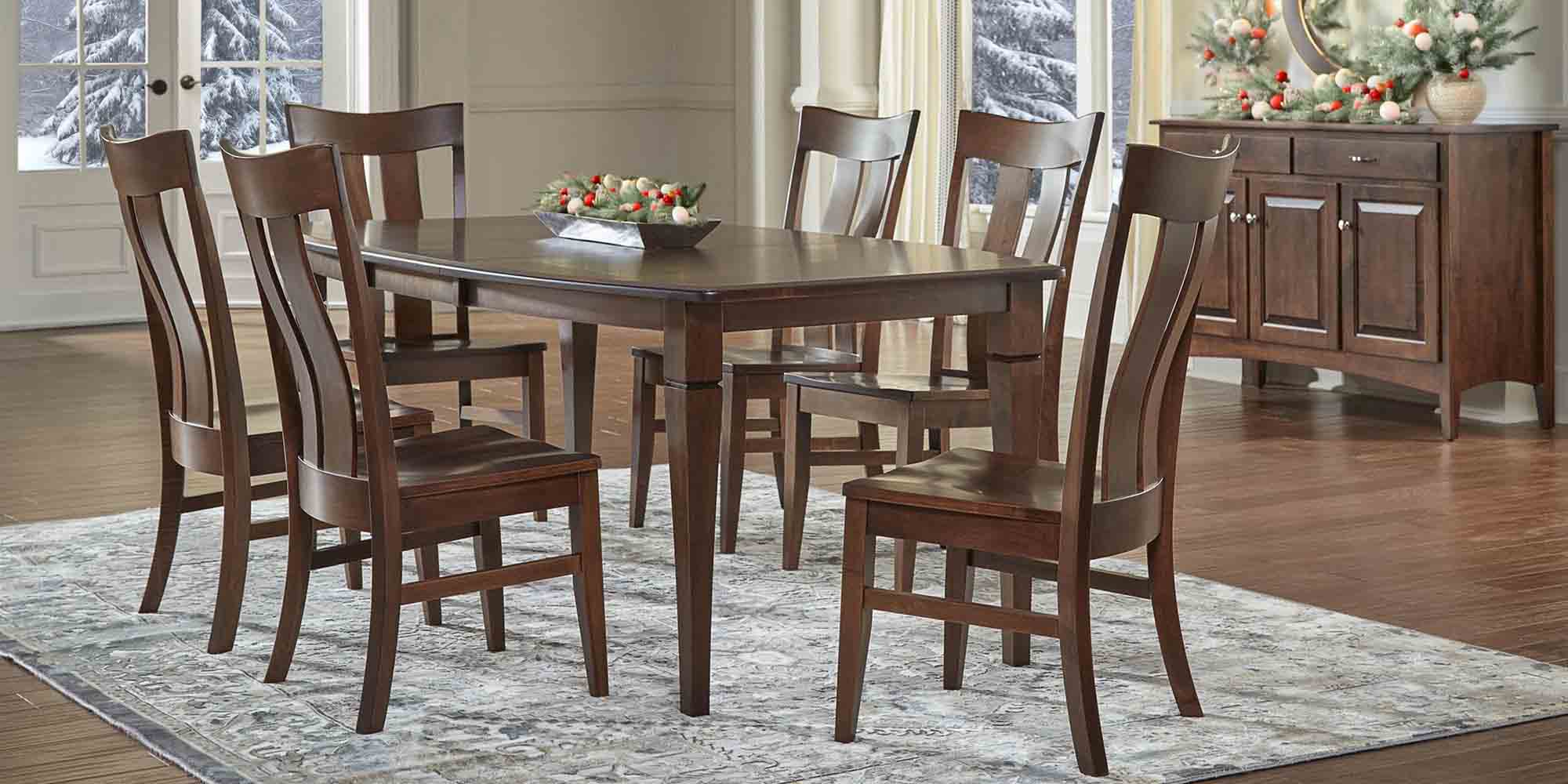 Maple Earthtone 7 Piece Dining Set (Table with 6 Side Chairs)