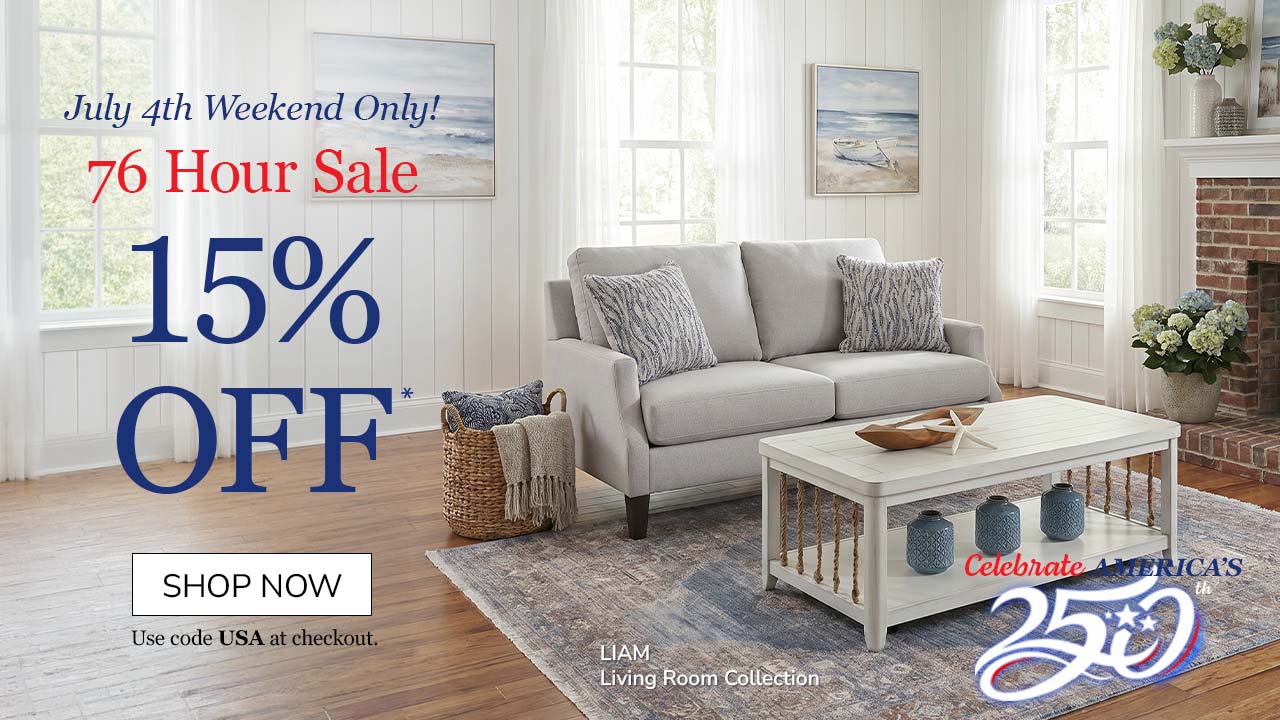 July 4th weekend only 76 Hour Sale 15% Off* Shop Now Use code USA