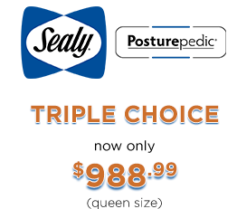 Sealy Posturepedic Triple Choice now only $988.99 (queen size)
